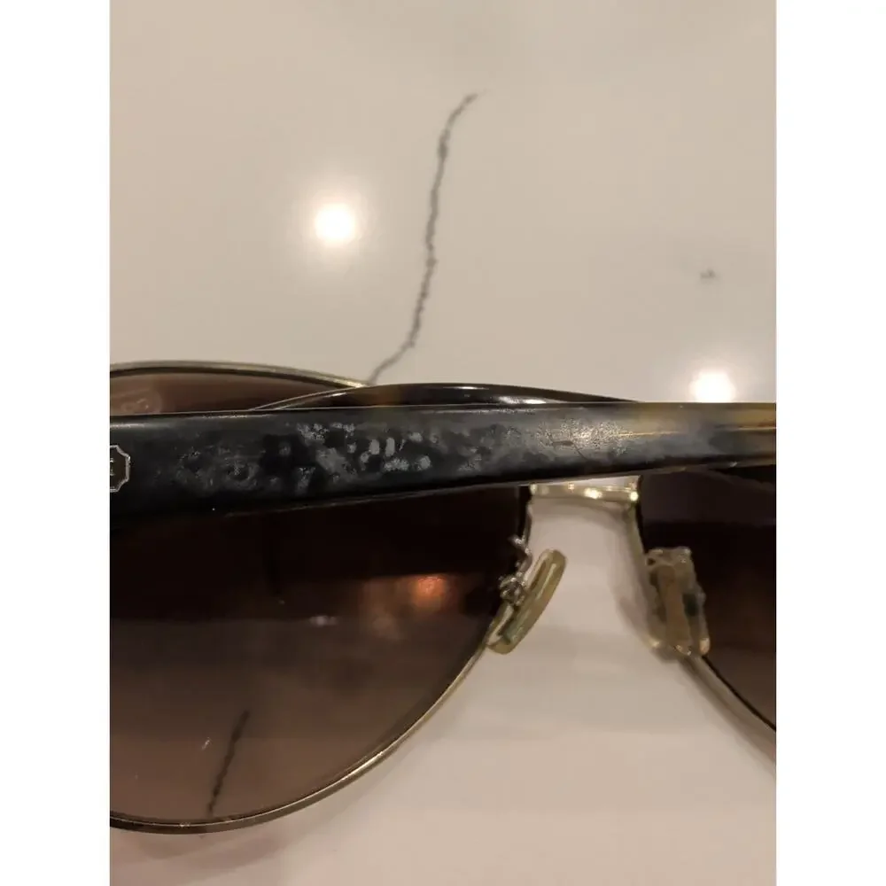 Coach Kristina HC7003 Gold/Brown Pilot Sunglasses, 59-13-135, Authentic